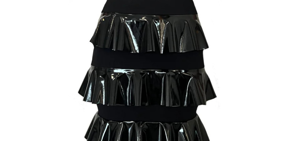 Embrace Elegance with a Patent Leather Frill Dress