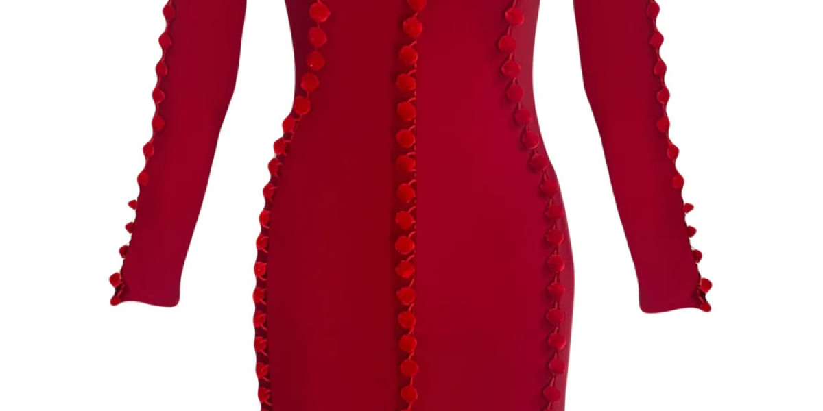 Radiate Elegance in a Red Pom Pom Dress: The Perfect Choice for Every Occasion
