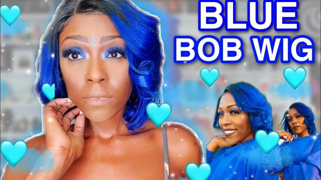 Watch me Slay this Beautiful BLUE Bob Wig Afsister hair review