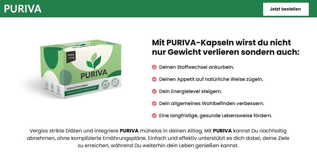 Offizielle PURIVA Diet Deutschland Website – Preis, Vorteile und echte Kundenbewertungen im Jahr 2025